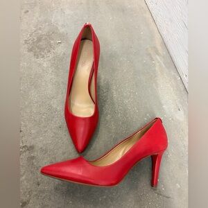 Michael kors red leather pumps office siren Red Heels